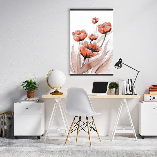 Romantic Botanical Bedroom Decor | Watercolor Wild Flowers Canvas