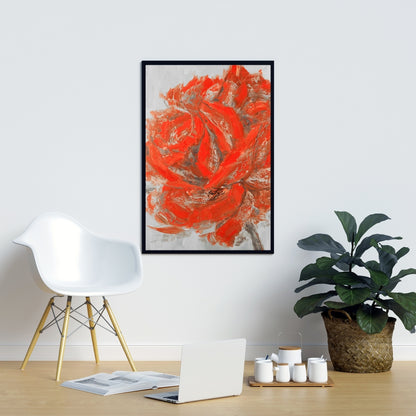 Toile abstraite Rose | Décoration murale florale et botanique pour chambre à coucher
