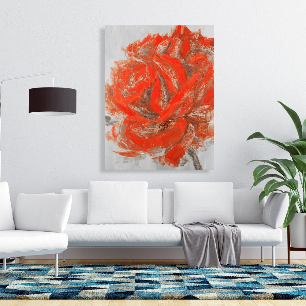 Toile abstraite Rose | Décoration murale florale et botanique pour chambre à coucher