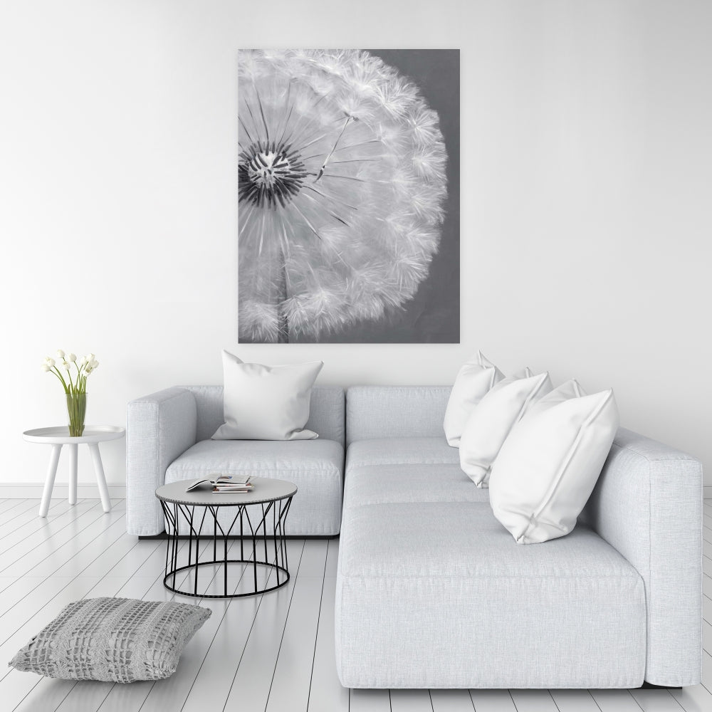 Romantic Dandelion Puff Ball Canvas | Botanical Home Decor