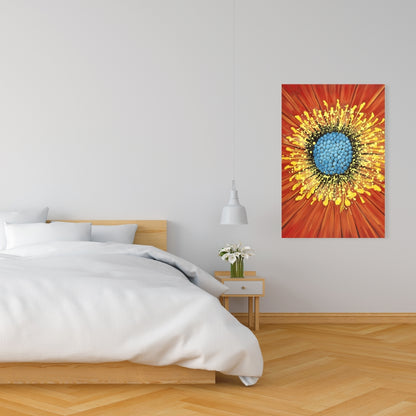 Closeup on a Red Flower Canvas | Floral Bedroom Wall Art Decor