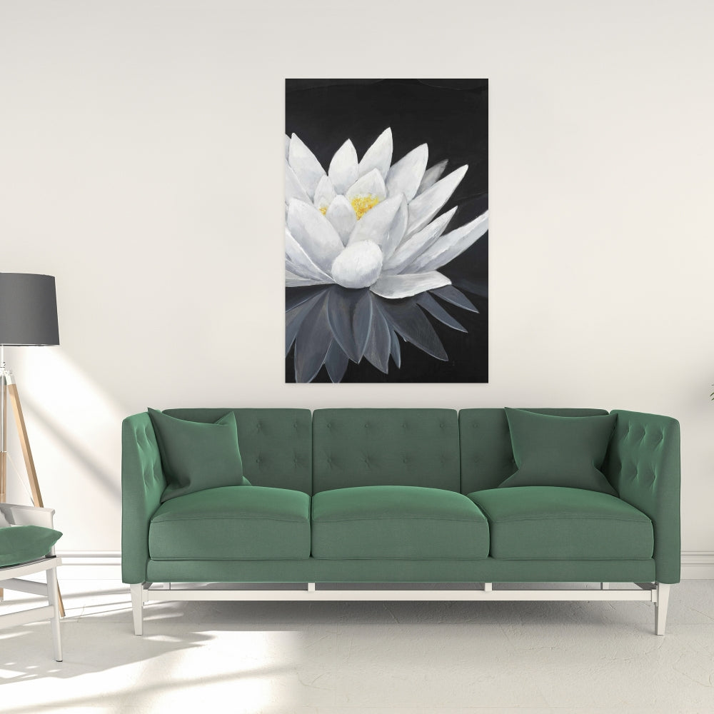 Lotus Flower Reflection Canvas - Contemporary Botanical Decor