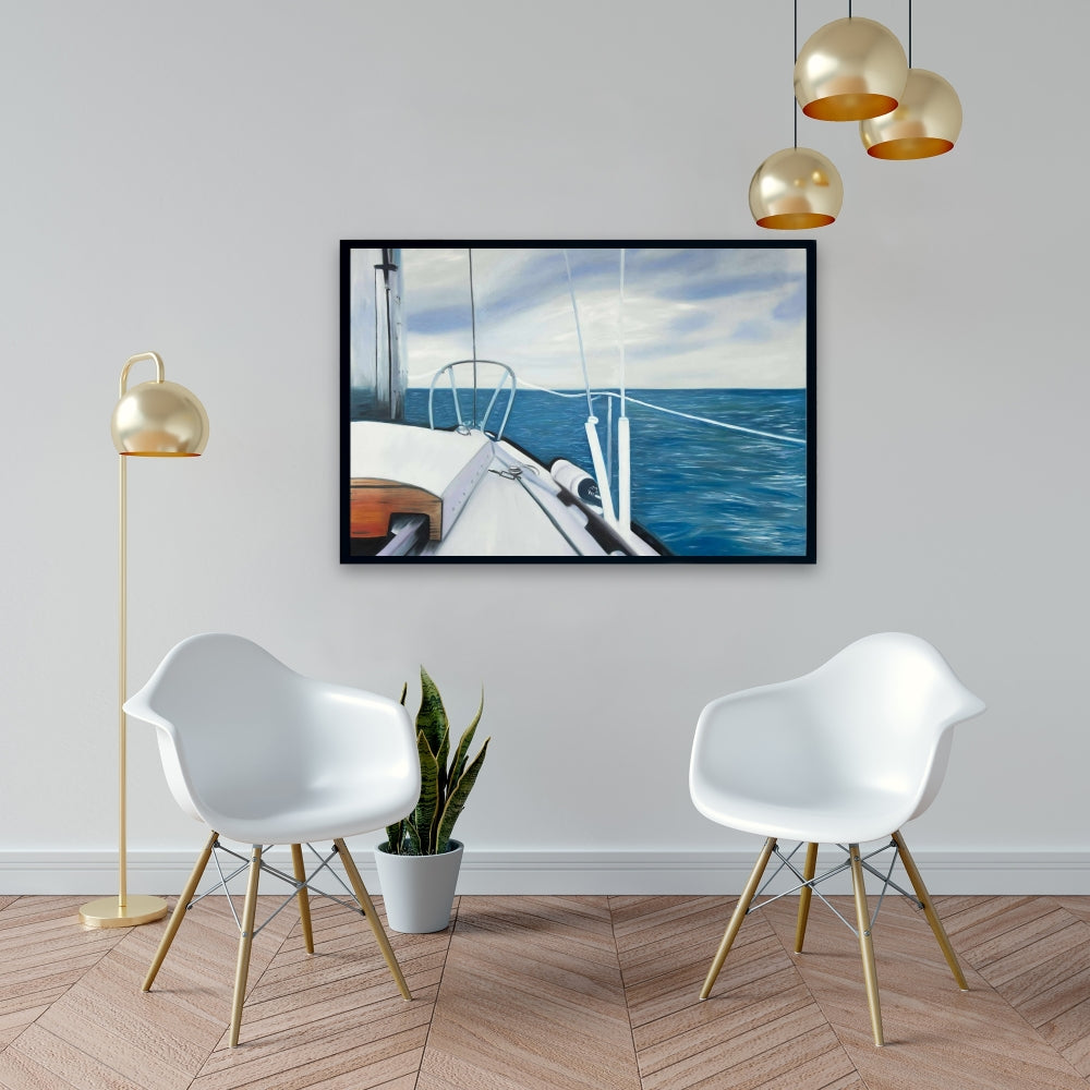 Sail on the Water | Coastal Marine Canvas | Bathroom Decor