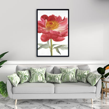 Pink Peony Floral Canvas | Botanical Bedroom Decor Frame