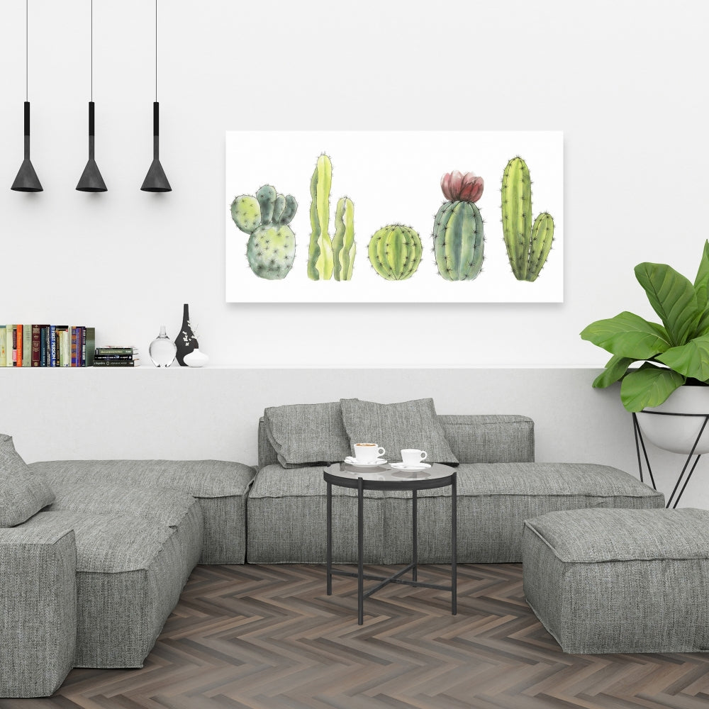 Tiny Cactus Set | Floral Botanical Green Canvas Home Decor