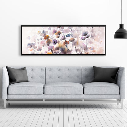 Toile encadrée Fleurs sauvages - Décoration de chambre florale romantique