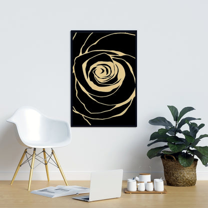 Black Rose Framed Canvas | Romantic Bedroom Flowers Decor