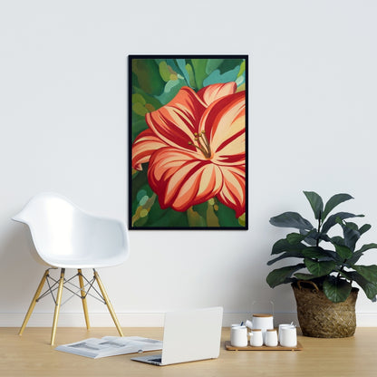 Blooming Daylilies Red Botanical Canvas | Bedroom Home Decor