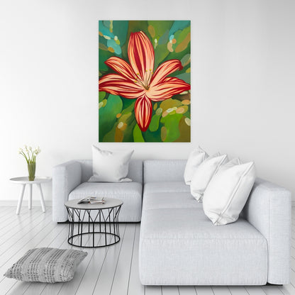 Blaze Tiger Lilies Red Floral Canvas - Bedroom Wall Art Decor