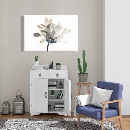 Softness Floral & Botanical Minimalist White Canvas Decor
