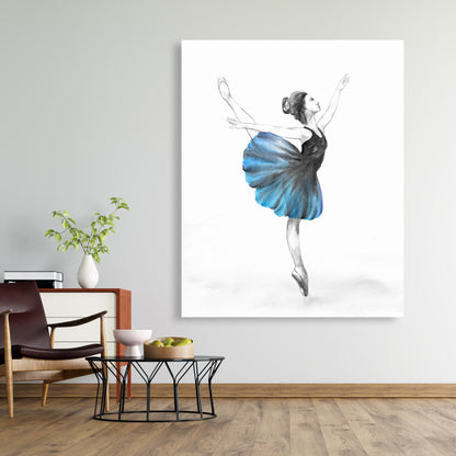 Small Blue Ballerina Canvas | Romantic Bedroom Home Decor
