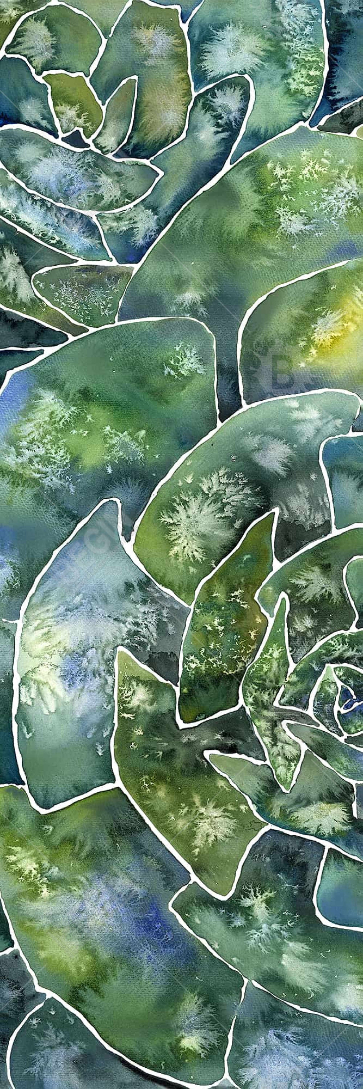 Toile encadrée abstraite de plantes succulentes | Décoration murale de chambre à coucher avec cactus