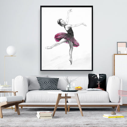 Small Pink Ballerina Canvas - Home Decor | Framed Art