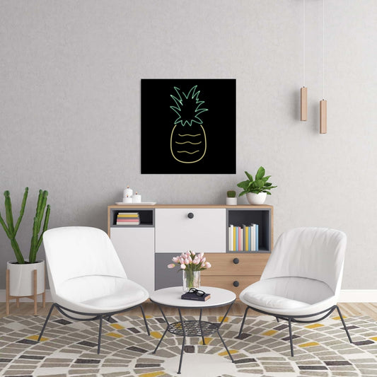 Toile jaune ananas fluo | Décoration de chambre exotique