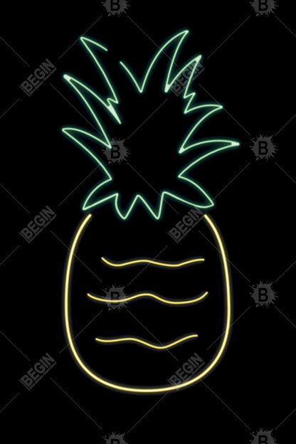 Neon Pineapple Magnetic Canvas - Exotic Food Home Decor Art