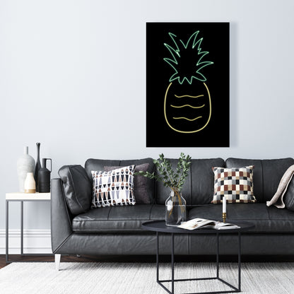 Toile jaune ananas fluo | Décoration de chambre exotique