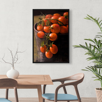 Toile « Seau de tomates cerises » | Décoration murale pour cuisine