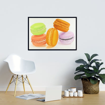 Toile encadrée « Petites bouchées de macarons » | Décoration d'intérieur