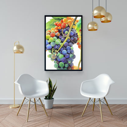 Colorful Grapes Canvas | Framed Art for Home Decor