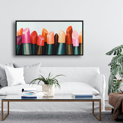 Lipstick Addict Framed Canvas - Bedroom Decor | Beauty Art
