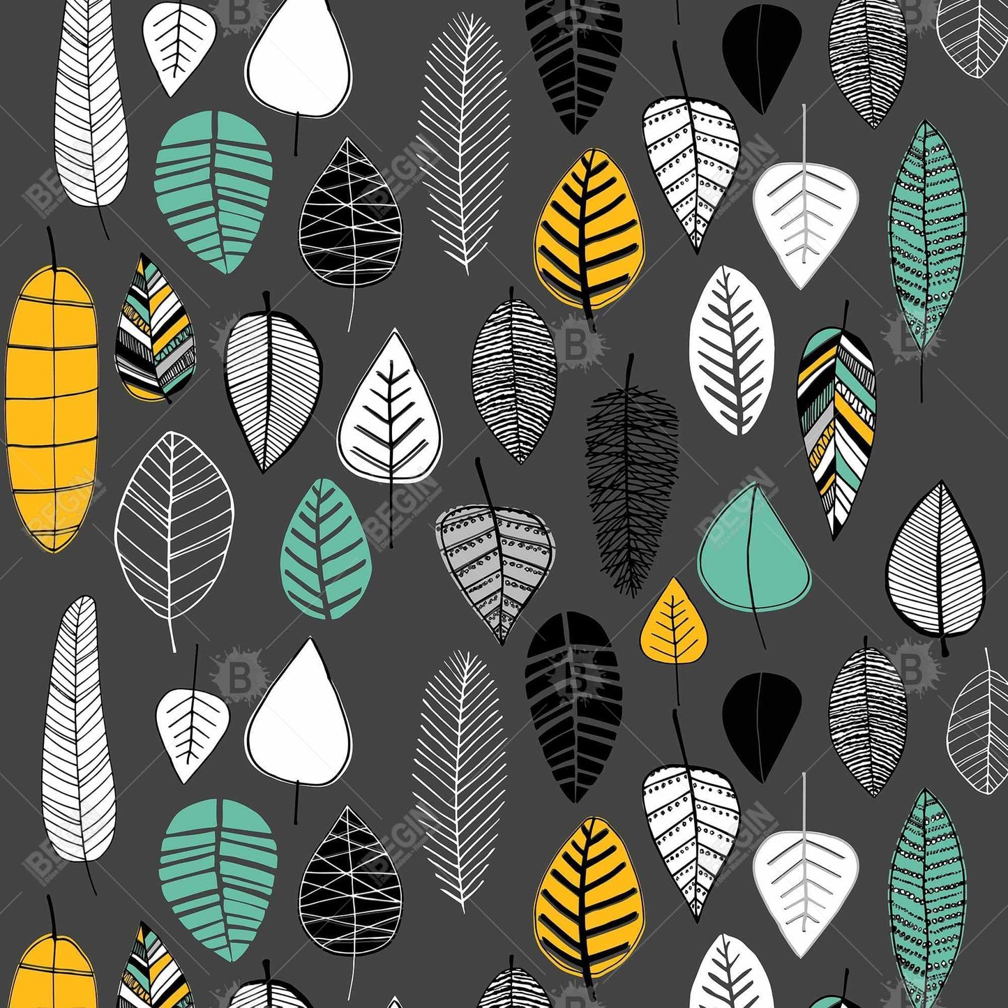 Gray Botanical Canvas - Leaves Illustration for Home Decor