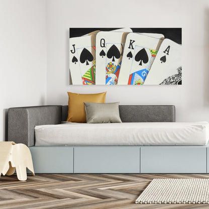 Card Game Spades Royal Flush Canvas - Home Decor Art