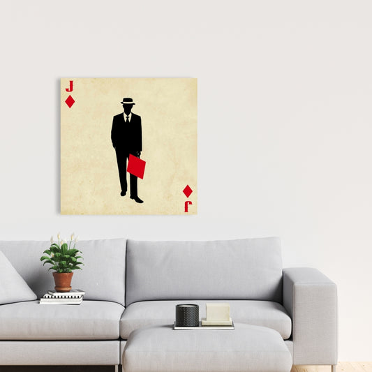 Jack of Diamonds Canvas - Black Man Cave Decor | Home Hobbies