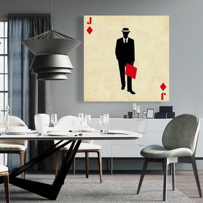 Jack of Diamonds Canvas - Black Man Cave Decor | Home Hobbies