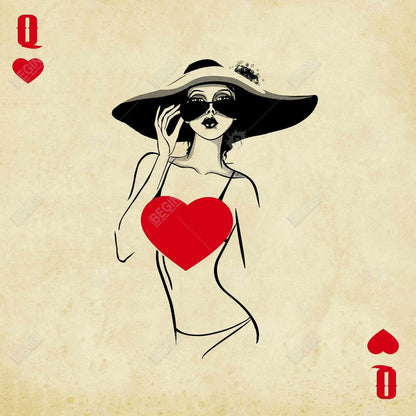 Queen of Hearts Retro Canvas | Hobbies Fashion Home Decor