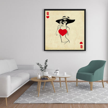 Queen of Hearts Retro Canvas | Hobbies Fashion Home Decor