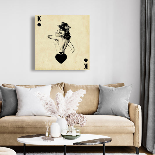 King of Spades Canvas | Retro Man Cave Wall Decor