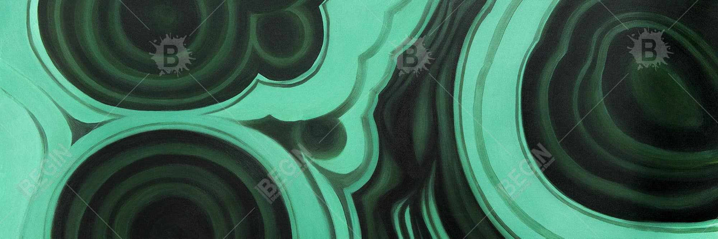 Malachite Stone Green Abstract Canvas - Bedroom Decor Framed