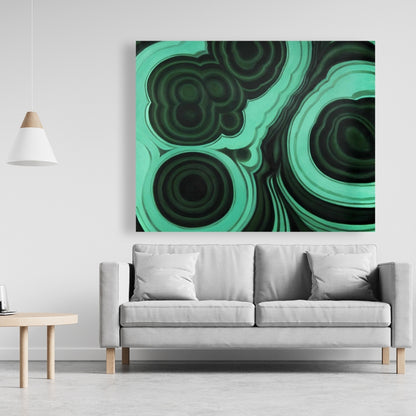 Retro Bedroom Shapes Canvas | Malachite Stone Home Decor