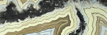 Toile abstraite en agate dentelle | Décoration d'intérieur encadrée noire