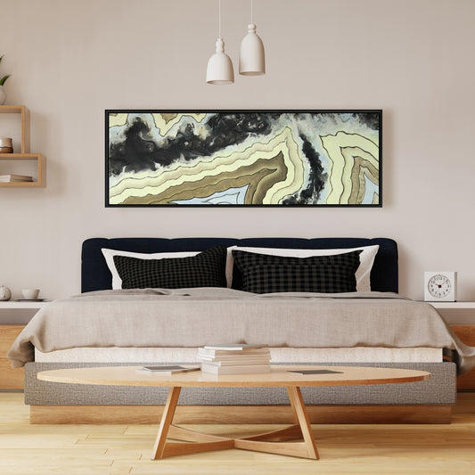 Lace Agate Abstract Canvas | Black Framed Home Decor Art