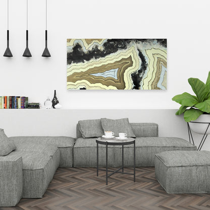 Lace Agate Abstract Canvas | Black Bathroom Home Decor