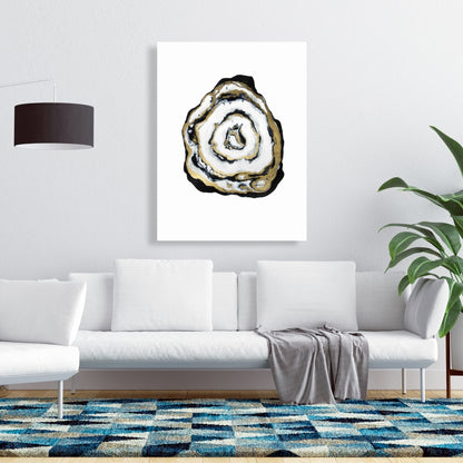 Golden Agate Black Abstract Canvas - Bedroom Home Decor Art