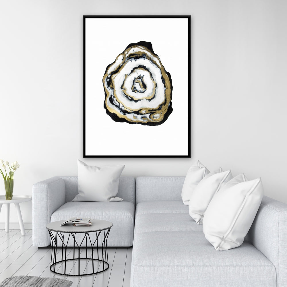 Toile en agate dorée - Cadre noir | Décoration murale de chambre