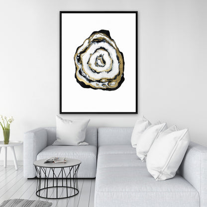 Toile en agate dorée - Cadre noir | Décoration murale de chambre