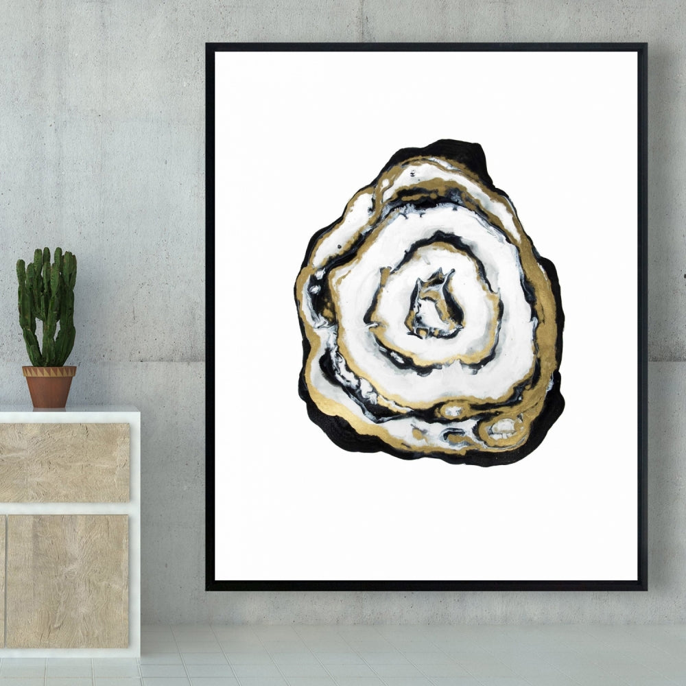 Toile en agate dorée - Cadre noir | Décoration murale de chambre