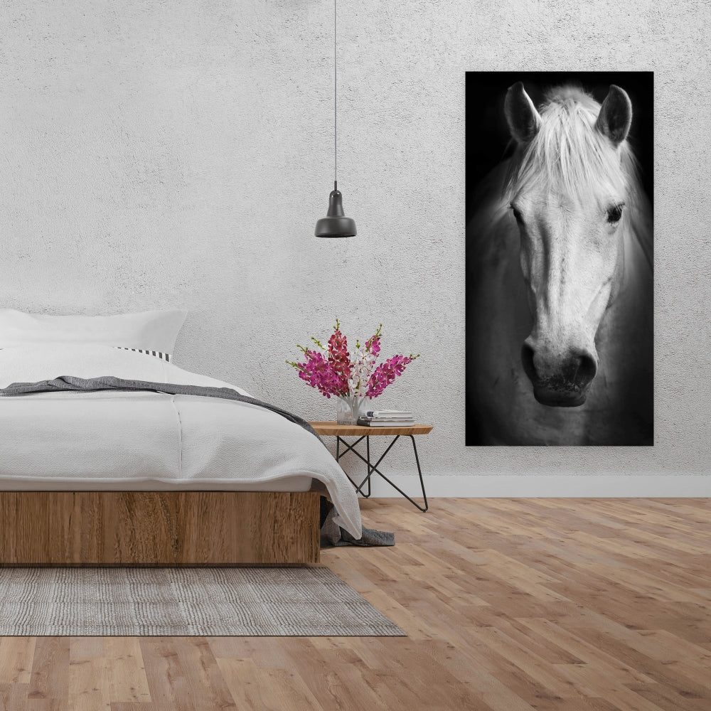 Monochrome Horse Canvas - Farm Animal Decor for Bedroom