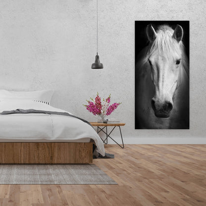 Monochrome Horse Canvas - Farm Animal Decor for Bedroom