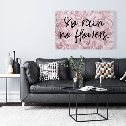 No Rain No Flowers Canvas | Romantic Floral Bedroom Decor