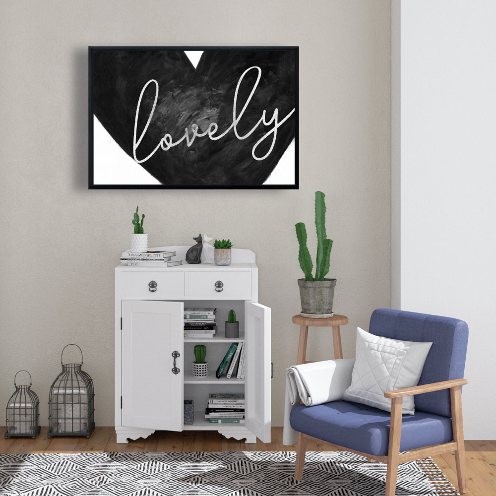 Minimalist Bedroom Quote Lovely Framed Canvas | Home Decor