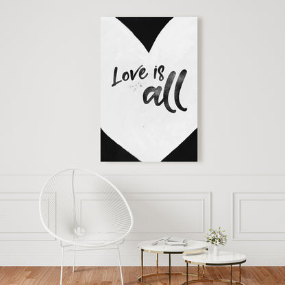 Love is All Monochrome Canvas | Bedroom Wall Decor Art