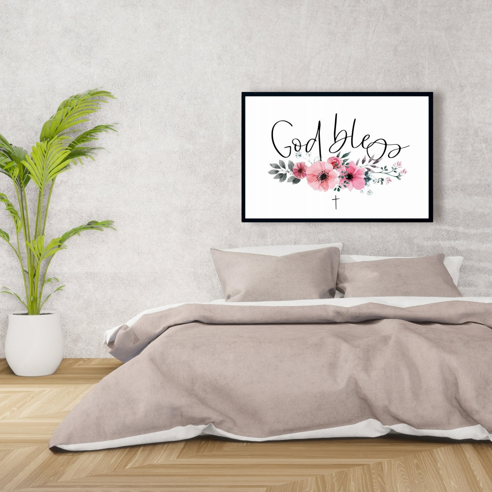 Toile spirituelle « Que Dieu bénisse les feuilles » | Décoration d'intérieur et de chambre