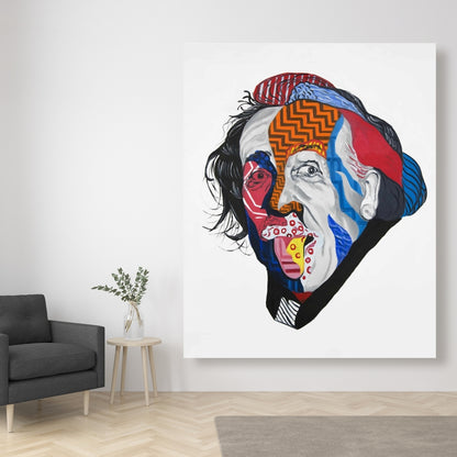 Abstract Albert Einstein Canvas | Living Room Home Decor