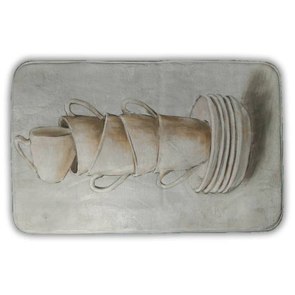 Stacked Cups Gray Canvas | Kitchen Decor | Home Wall Art