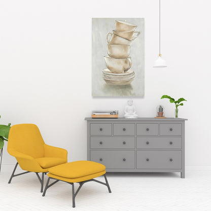 Contemporary Coffee Mugs Canvas | Modern Kitchen Wall Art