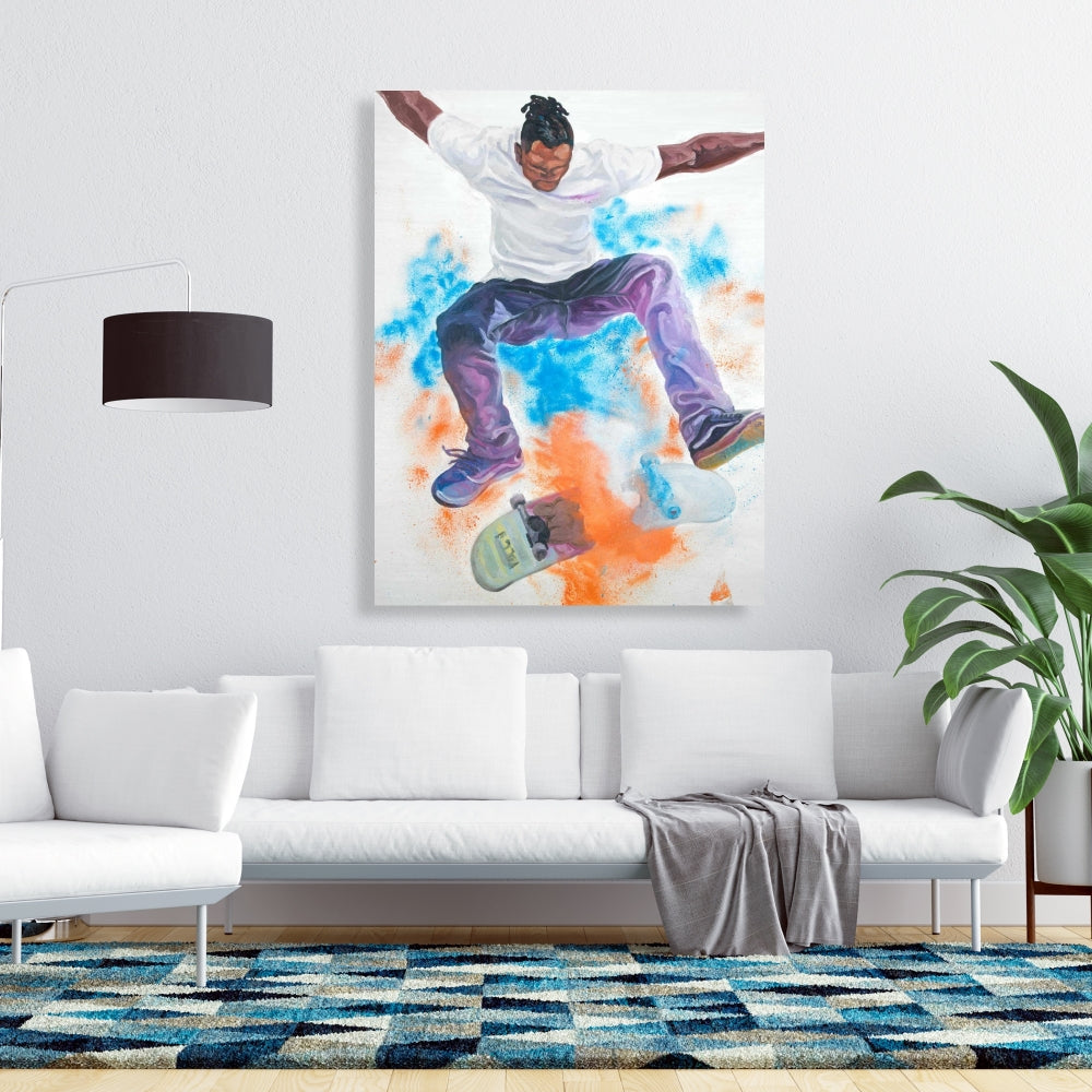 American Blue Skater Bedroom Canvas | Home Decor Art